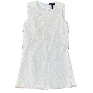 BCBG Maxazria White Lace Sleeveless Dress - Size XS